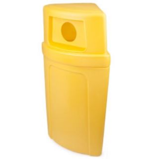 Continental Commercial Round 21 Gallon Recycling Receptacle w/ Hole, Yellow