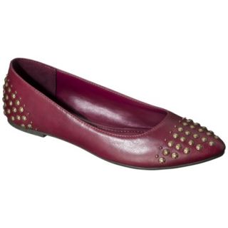 Womens Merona Olena Studded Pointed Toe Ballet Flat   Red 6