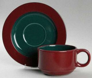 Franciscan Aegean Flat Cup & Saucer Set, Fine China Dinnerware   Potters Art,Bur