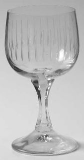 Unknown Crystal Unk6859 Wine Glass   Gray,Vertical Cuts,Multisided Stem