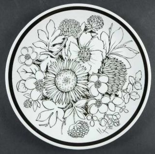 Alfred Meakin Samoa Black & White Dinner Plate, Fine China Dinnerware   Black Ba
