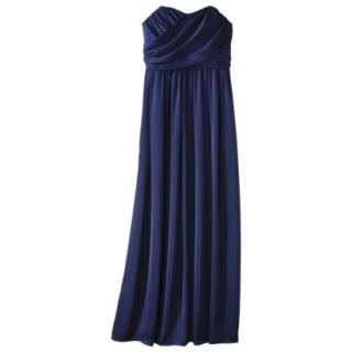 TEVOLIO Womens Satin Strapless Maxi Dress   Academy Blue   8