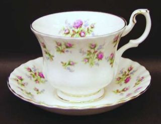 Royal Albert Winsome (White Background) Footed Cup & Saucer Set, Fine China Dinn