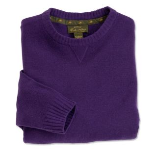 Wool/Cashmere Notched crewneck Sweater, Purple, Medium