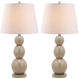 Jayne Three Sphere Glass 1 light Taupe Table Lamps (set Of 2)