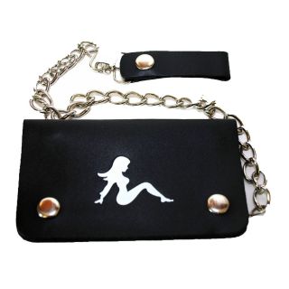 Hollywood Tag Lady In White Bi fold Chain Wallet