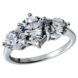 Cubic Zirconia Silver Plated Engagement Ring   Silver