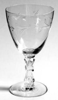 Tiffin Franciscan Lorelee Wine Glass   Stem #17546, Cut    Laurel Band