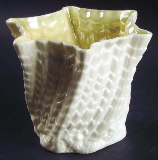 Belleek Pottery (Ireland) Limpet Yellow 4 Hexagonal Flower Pot, Fine China Dinn