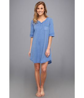 Karen Neuburger IVP Elbow Sleeve Henley Nightshirt Womens Pajama (Blue)