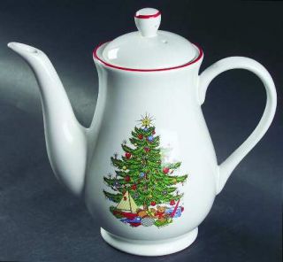 Cuthbertson American Christmas Tree (Cream/Coupe) Coffee Pot & Lid, Fine China D
