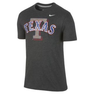 Nike Tri Blend Wordmark Logo 1.4 (MLB Rangers) Mens T Shirt   Black