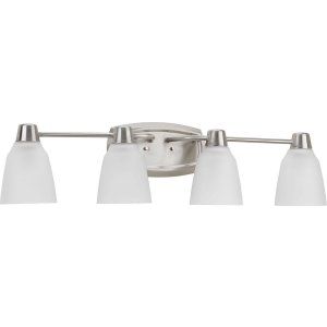 Progress Lighting PRO P2068 09WB Asset 4 Light Bath with Bulb with Etched Glass