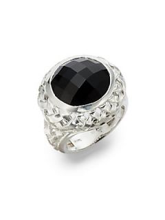 Black Onyx Basketweave Ring   Black Onyx