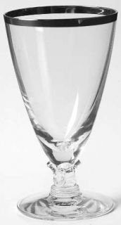 Fostoria Wedding Ring Juice Glass   Stem #6051 1/2,  1/4wide Platinum Trim