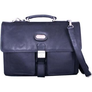 Leatherbay Double Pocket Briefcase Black