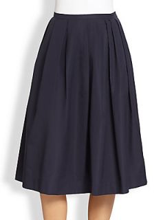 MaxMara Cotton Poplin Full Skirt   Marine