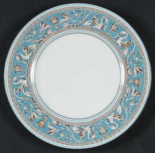 Wedgwood Florentine Turquoise No Center,White Salad Plate, Fine China Dinnerware