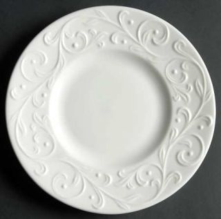 Lenox China Opal Innocence Carved Party Plate, Fine China Dinnerware   All White
