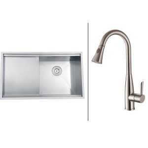 Ruvati RVC2360 Combo Stainless Steel Kitchen Sink and Stainless Steel Set