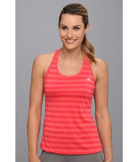 New Balance Novelty Striped Tank Top Womens Sleeveless (Pink)
