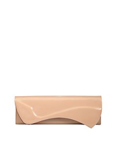Christian Louboutin Pigalle Patent Leather Clutch   Nude