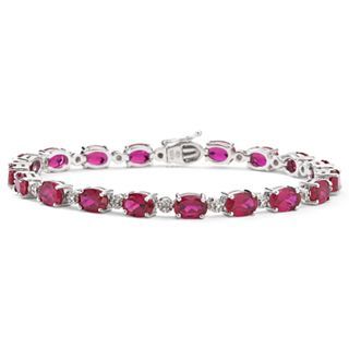 Lab Created Ruby Tennis Bracelet Sterling Silver, Womens