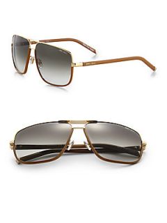 Jimmy Choo Carry Oversized Metal Sunglasses   Rose Gold Brown