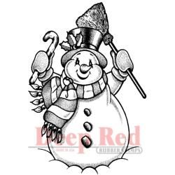 Deep Red Cling Stamp 2 X3  Frosty The Snowman