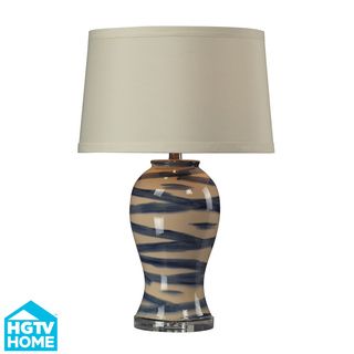 Hgtv Home Blue/off white Hand painted Ceramic Table Lamp