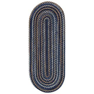 Watch Hill Black Onyx And Navy Braided Rug (2 X 9 Runner)