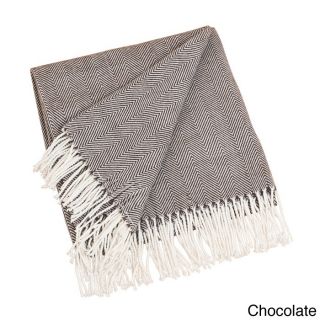 Saro Acrylic Herringbone Throw