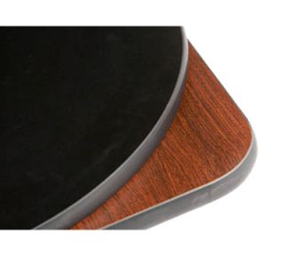 Oak Street Mfg 48 Round Pedestal Table   Dining Height, Reversible Mahogany/Black Surface