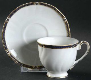 Wedgwood Royal Lapis  Footed Demitasse Cup & Saucer Set, Fine China Dinnerware  