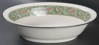 Noritake Isolde 10 Oval Vegetable Bowl, Fine China Dinnerware   Ivory China,Blu