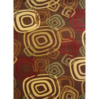 Test Pattern Brown Area Rug (52 X 76)