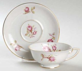 Royal Tettau Rot70 Footed Cup & Saucer Set, Fine China Dinnerware   Red Roses, G