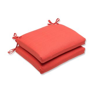 Pillow Perfect Outdoor Coral Squared Corners Seat Cushion (set Of 2) (CoralClosure Sewn Seam ClosureEdging Knife EdgeUV Protection Yes Weather Resistant Yes Care instructions Spot Clean or Hand Wash Fabric with Mild Detergent. Dimensions 18.5 inch L