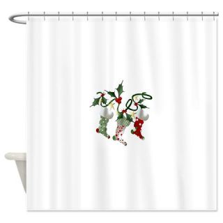  Christmas Stockings Trio Shower Curtain  Use code FREECART at Checkout