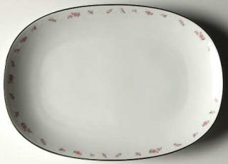 Noritake Nicosia 11 Oval Serving Platter, Fine China Dinnerware   Pink Flowers,