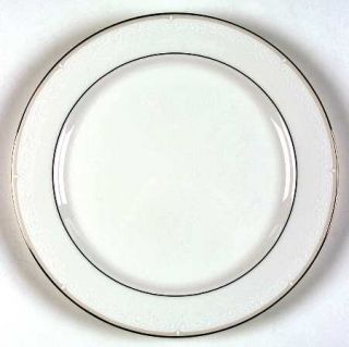 Gorham Coventry Dinner Plate, Fine China Dinnerware   White Scrolls&Leaves,Matte