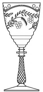 Rock Sharpe 1013 2 Water Goblet   Stem #1013, Cut Floral & Arch Design