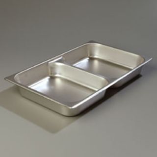 Carlisle Full Size Divided Steam Table Pan   2 1/2 D, Stainless
