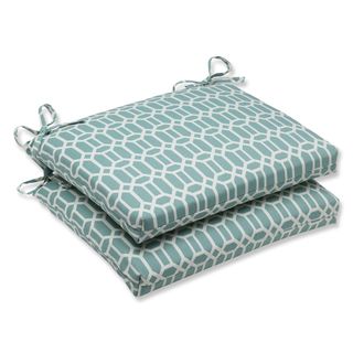 Pillow Perfect Outdoor Rhodes Quartz Squared Corners Seat Cushion (set Of 2) (Spa blue/off whiteClosure Sewn seam closureUV Protection Yes Weather Resistant Yes Care instructions Spot clean or hand wash Dimensions 18.5 inches long x 16 inches wide x 