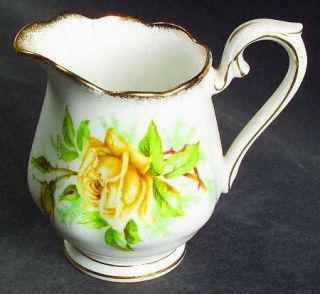 Royal Albert Tea Rose Yellow Mini Creamer, Fine China Dinnerware   Hampton Shape