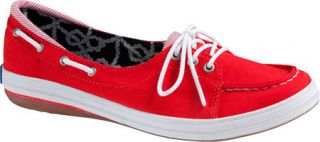 Womens Keds Shine Boat   High Risk Red Canvas Casual Shoes