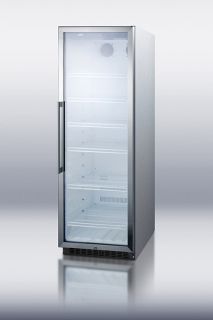 Summit Refrigeration Slim Upright Refrigerator w/ 7 Shelf & Reversible Door, Stainless, 14.5 cu ft