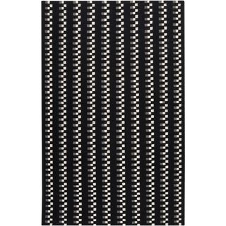 Handwoven Nanaimo Black Wool Rug (9 X 13)