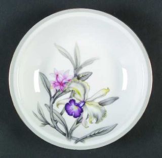 Grace Charleston Rim Soup Bowl, Fine China Dinnerware   Lav/Maroon/White Floral,