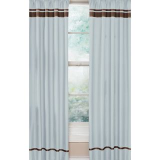 Blue And Brown Hotel 84 inch Curtain Panel Pair (Blue and brownConstruction Rod pocketPocket measures 1.5 inchesLining NoneDimensions 42 inches wide x 84 inches long eachMaterials CottonCare instructions Machine washableThe digital images we display